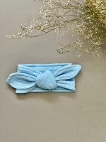 Faixinha De Cabelo Tricot Azul Bebe