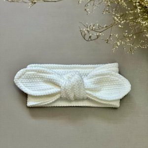 Faixinha De Cabelo Tricot Branca