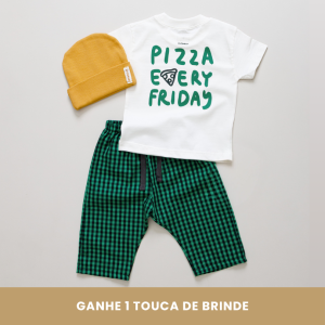 look Infantil Completo com Camiseta, Calça e Touca