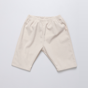 Calça Bebê Veludo Cotelê Unissex Creme