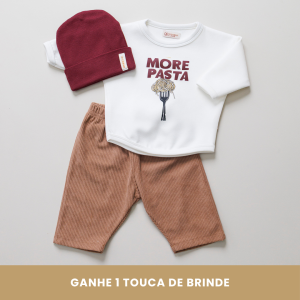 look Infantil Completo com Blusão Over, Calça e Touca