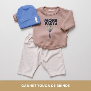 look Infantil Completo com Blusão Over, Calça e Touca