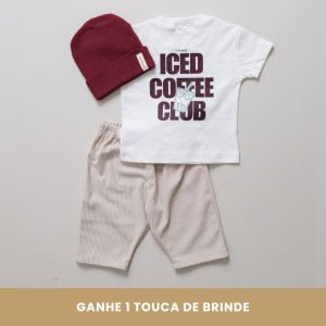 look Infantil Completo com Camiseta, Calça Veludo e Touca
