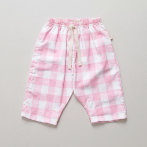 Calça Bebê Unissex Xadrez Rosa