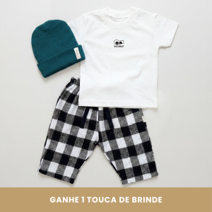 look Infantil Completo com Camiseta, Calça Veludo e Touca