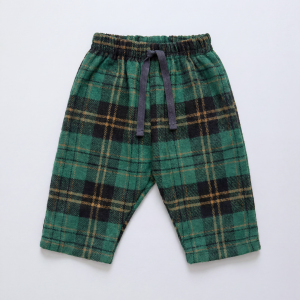 Calça Bebê Flanela Unissex Xadrez Verde